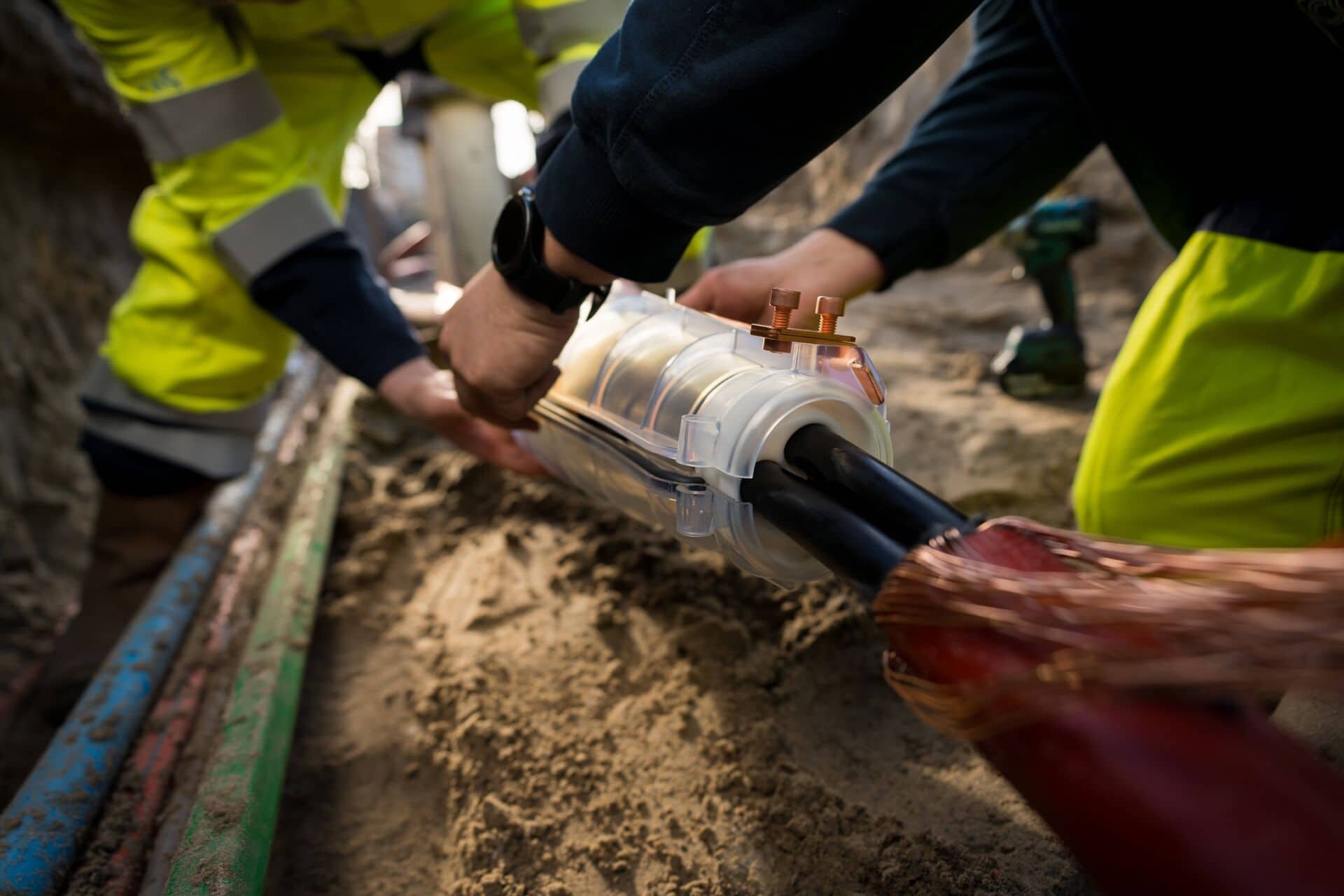 Trench installation Cable Joint Solar Project