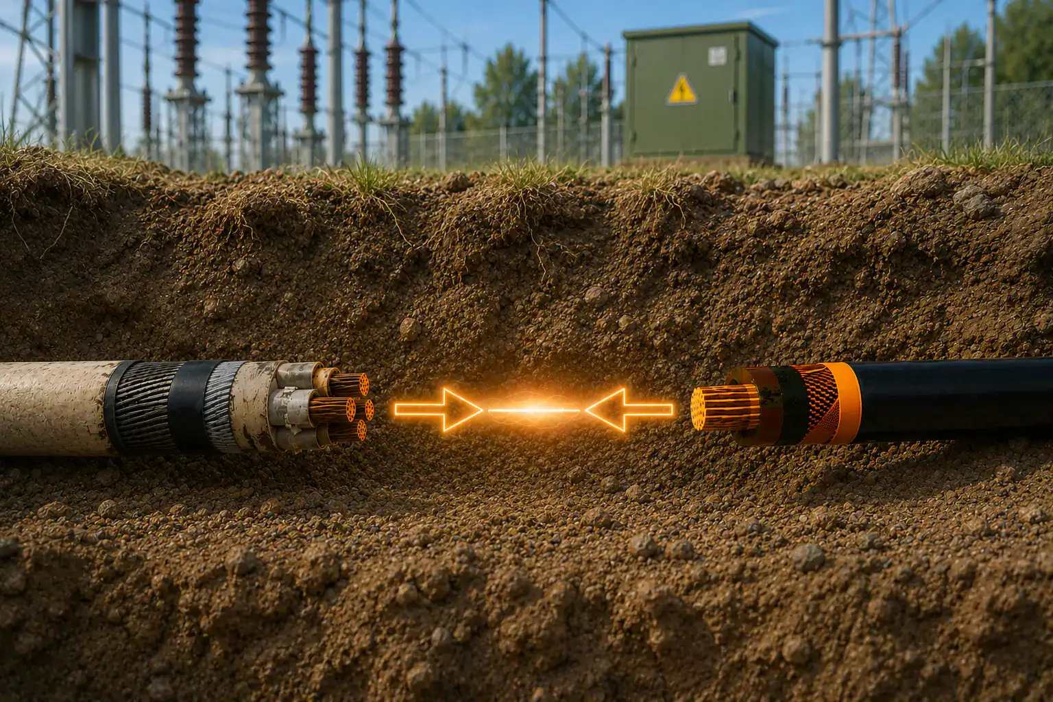 Cable transition joints in underground medium voltage network